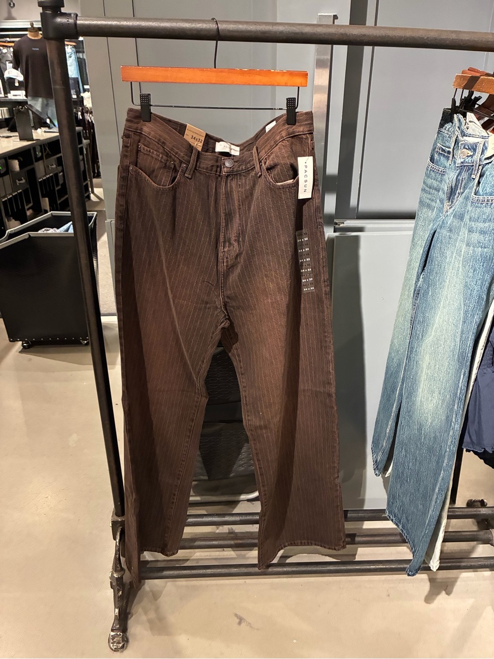 PacSun Men's Brown Corduroy Pinstripe Pants